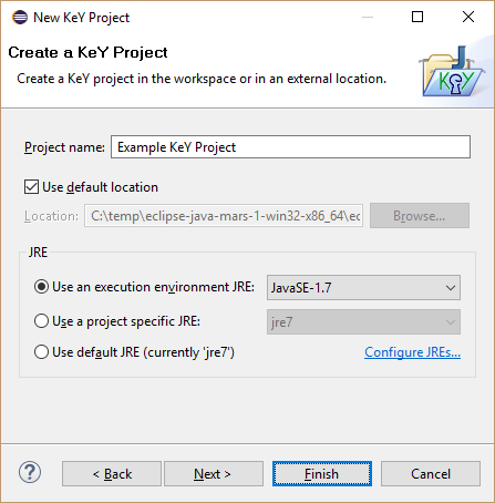 Create a KeY Project