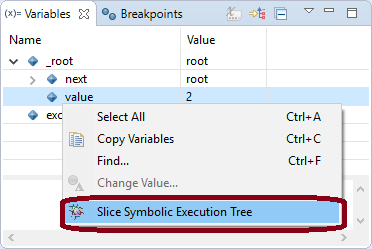Slice a symbolic execution tree