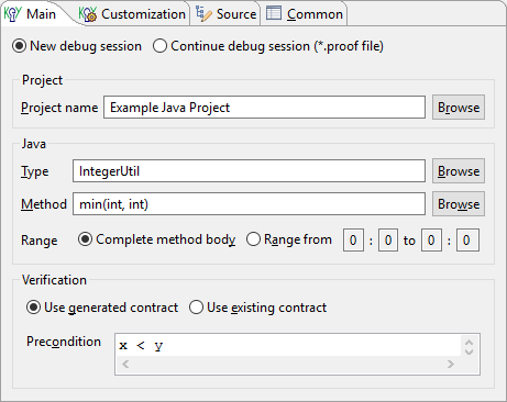 Limit execution paths by customizing the debug configuration