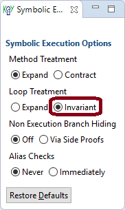 Use loop invariants to guarantee finite symbolic execution trees in presence of loops