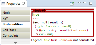 Trace truth values evaluated by KeY as part of a proof